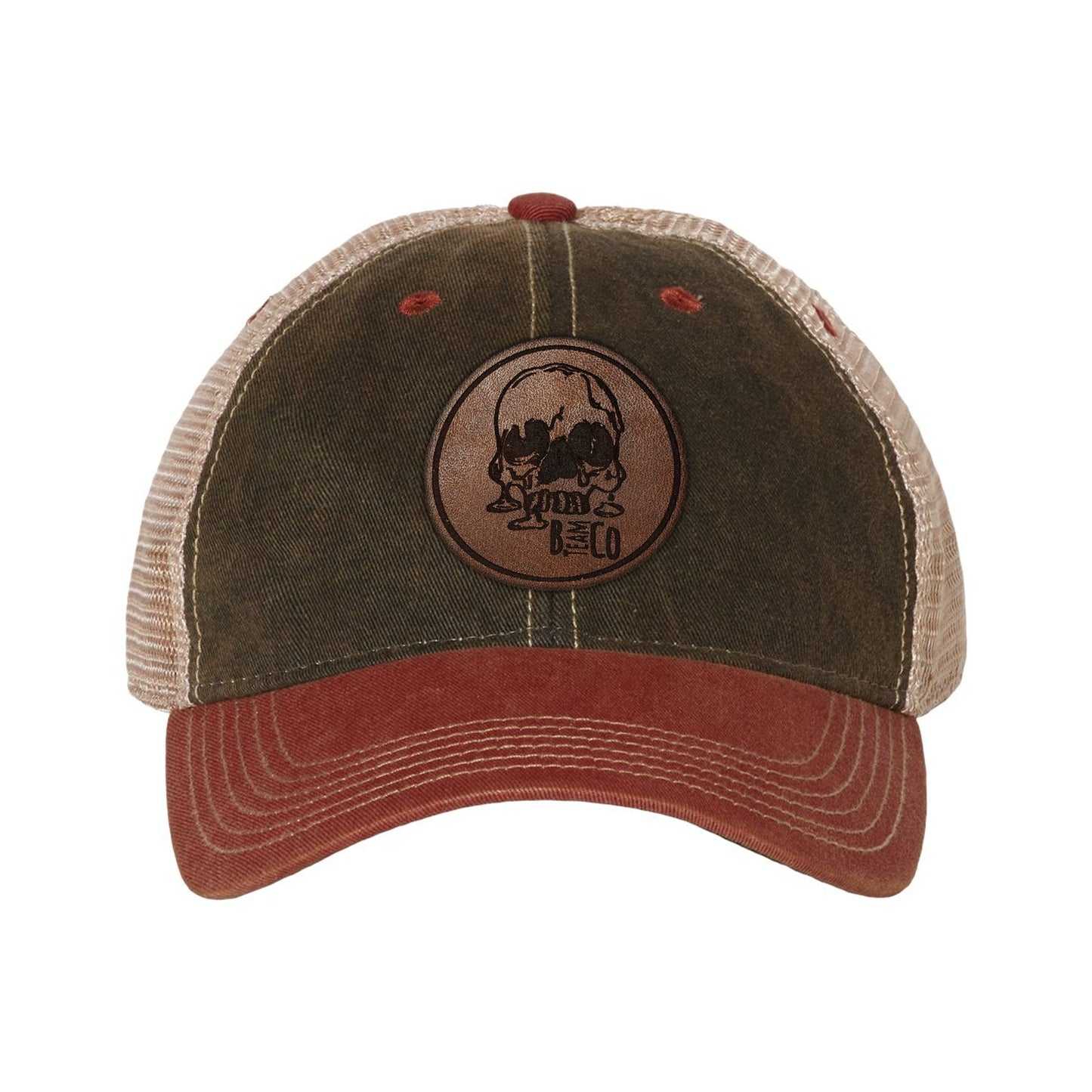Skully Leather Patch Dad Hat